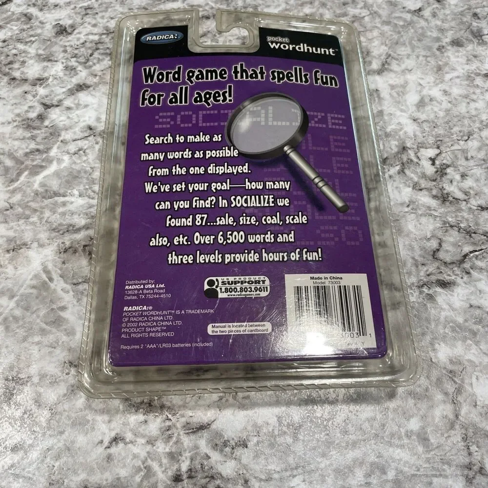 Vintage 2002 Radica Electronic Pocket Word Hunt Handheld Game Search Find NEW